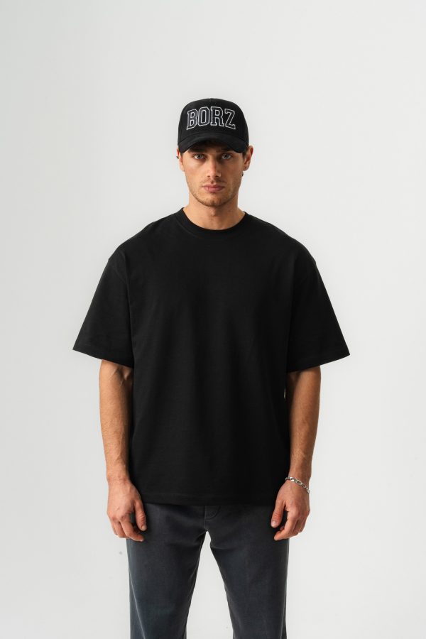 BORZ Oversize Kalıp Basic T-shirt - Siyah — Siyah