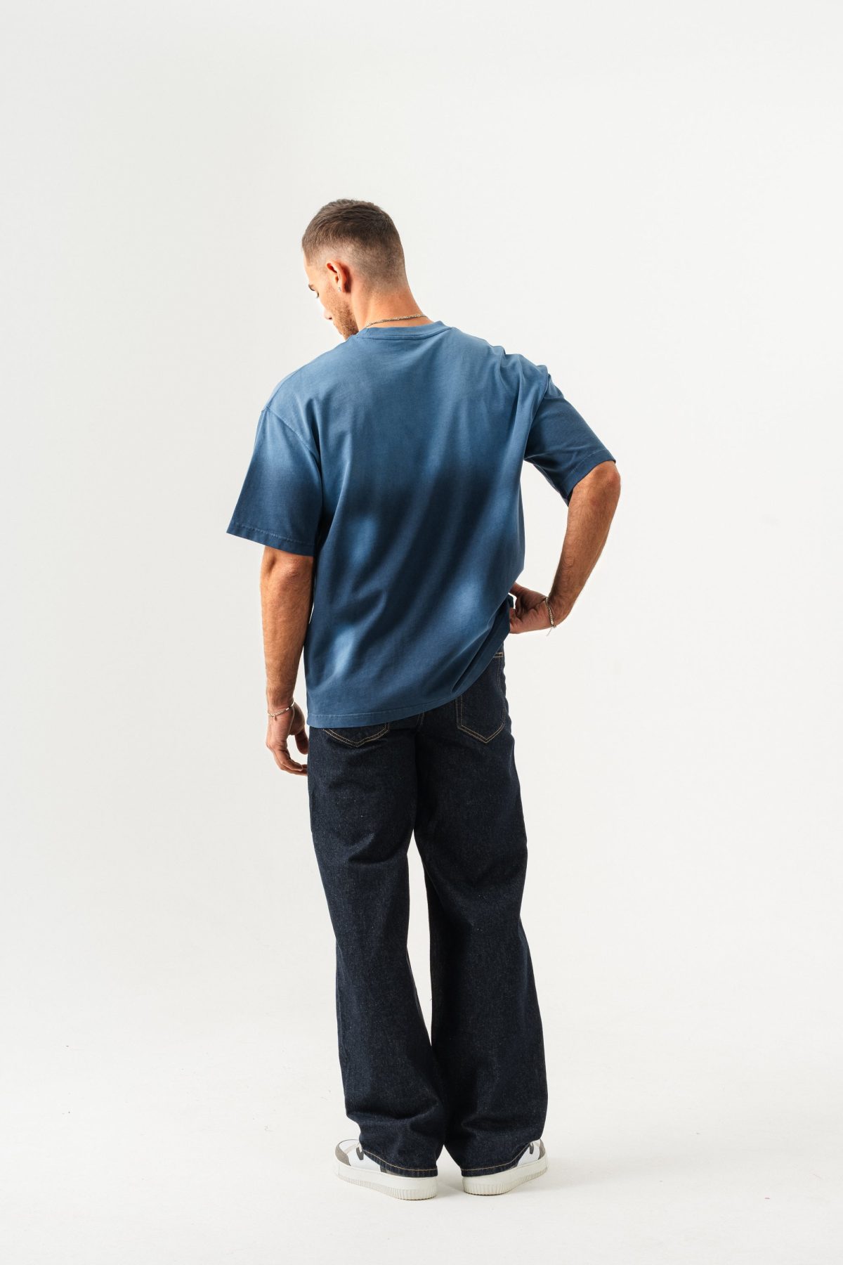 BORZ UNISEX GEÇİŞLİ - YIKAMALI OVERSIZE TİŞÖRT — Haki (7)