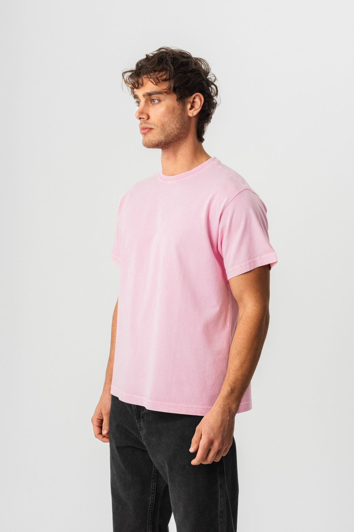 BORZ Yıkamalı Basic T-shirt - Pembe — Pembe (2)