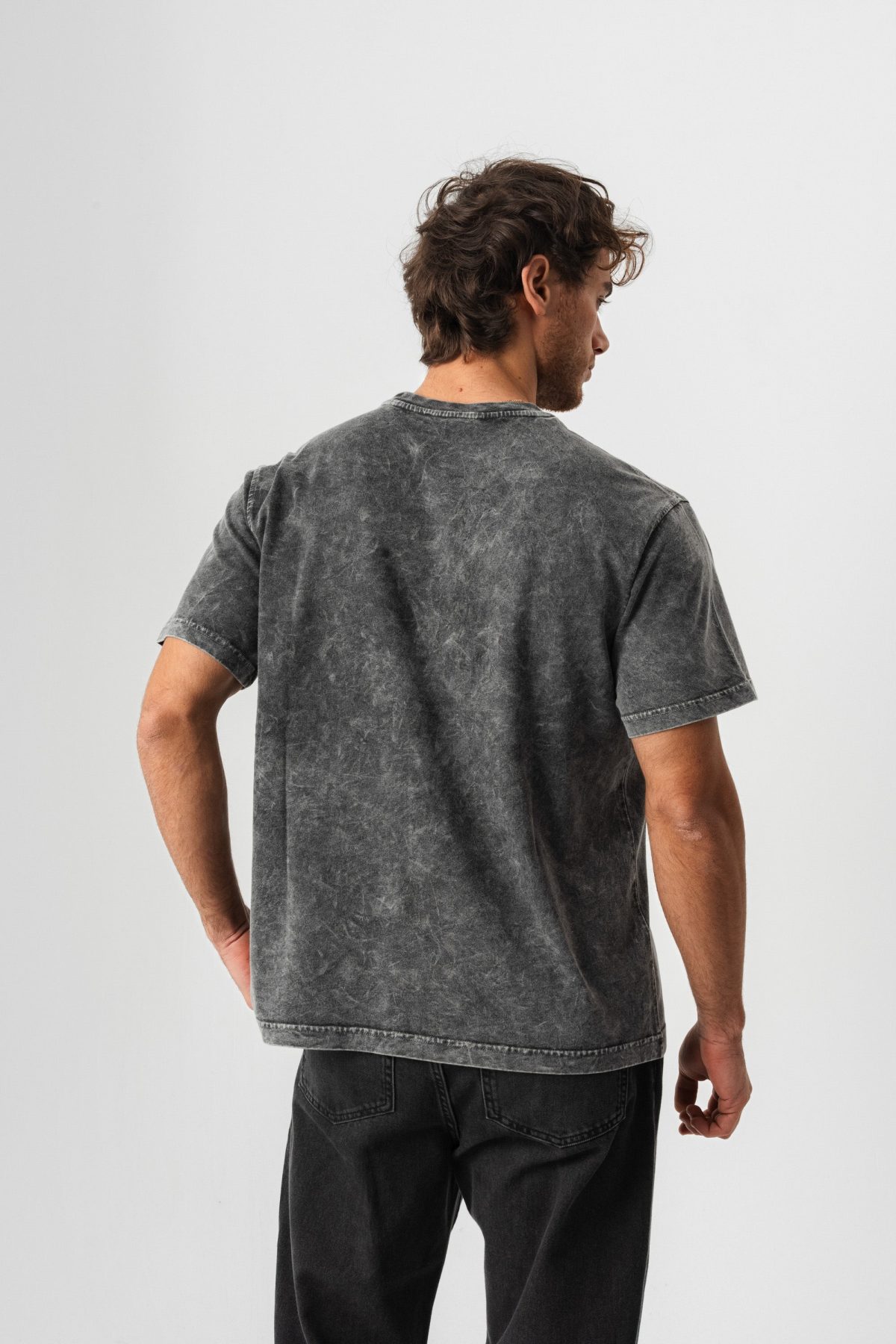 BORZ Yıkamalı Basic T-shirt - Siyah — Siyah (3)