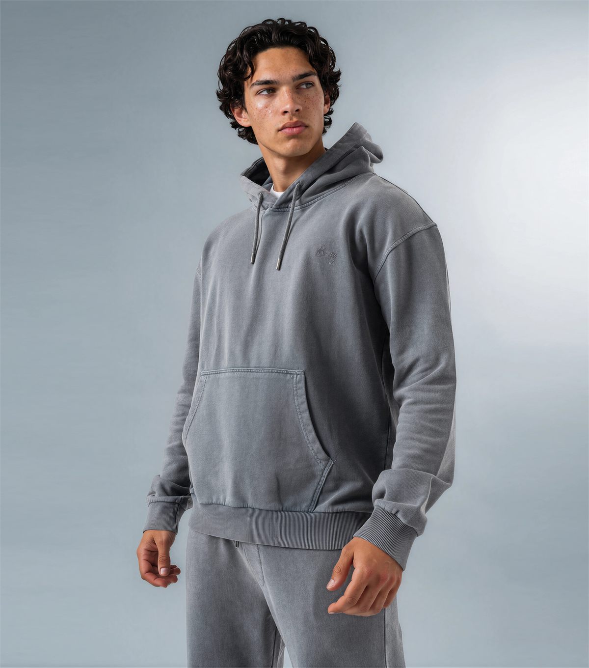 Garment Dyed Hoodie — Storm Grey (1)