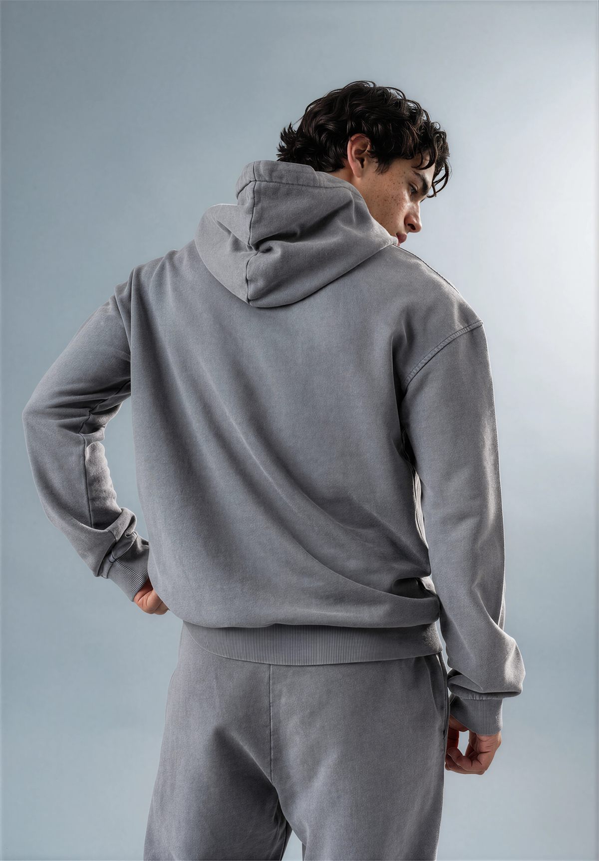 Garment Dyed Hoodie — Storm Grey (2)