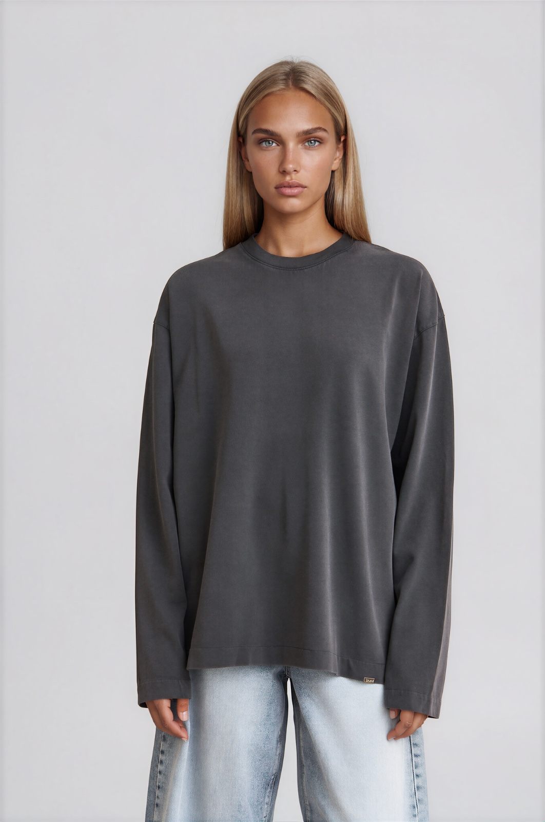 Garment Dyed Long Sleeve — Charcoal (1)