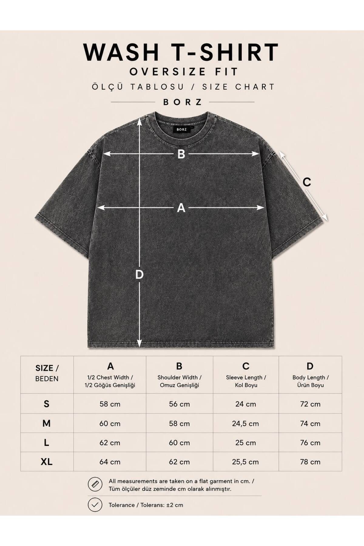 Yıkamalı Oversize %100 Pamuk Bisiklet Yaka T-shirt —  (6)