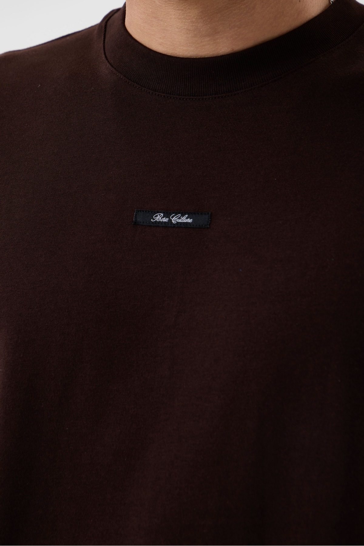 Erkek Soluk Efektli Boyfriend Kalıp Bisiklet Yaka T-shirt —  (6)