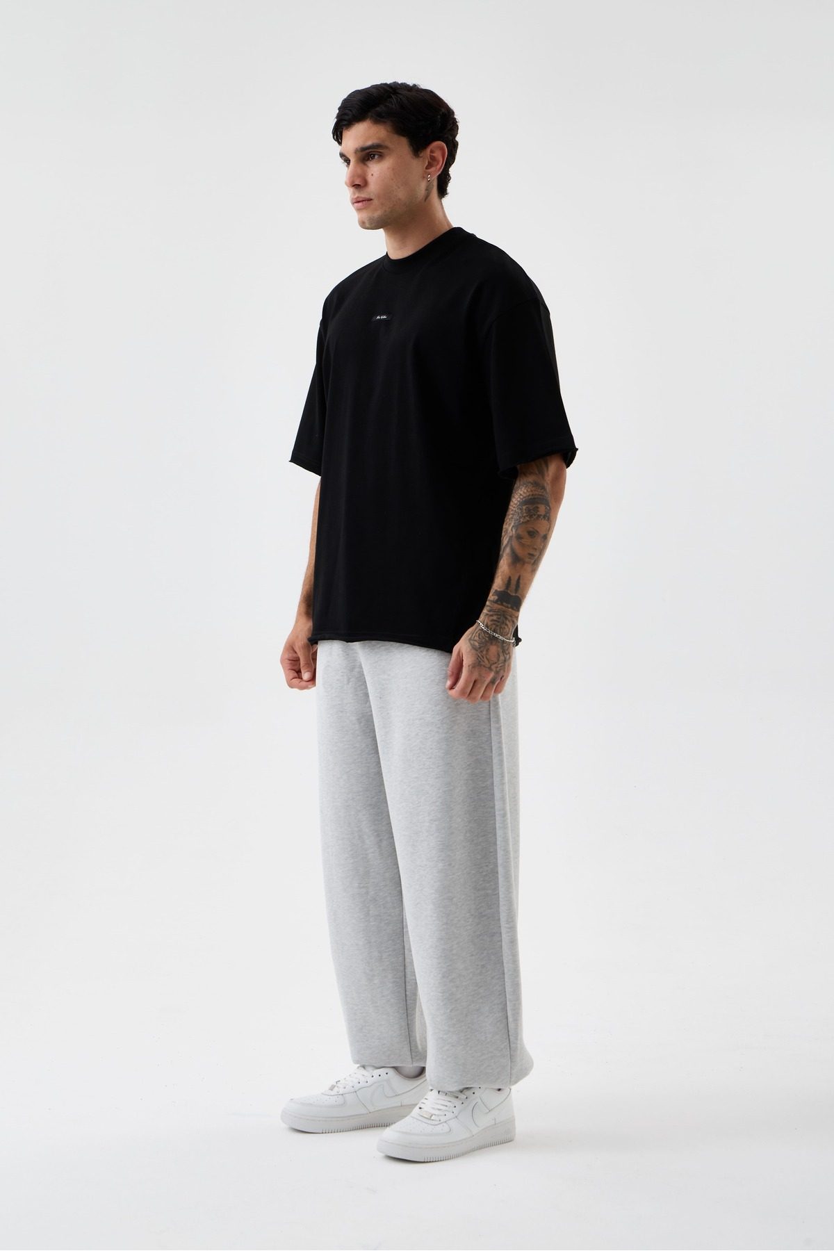 Erkek Soluk Efektli Boyfriend Kalıp Bisiklet Yaka T-shirt —  (4)