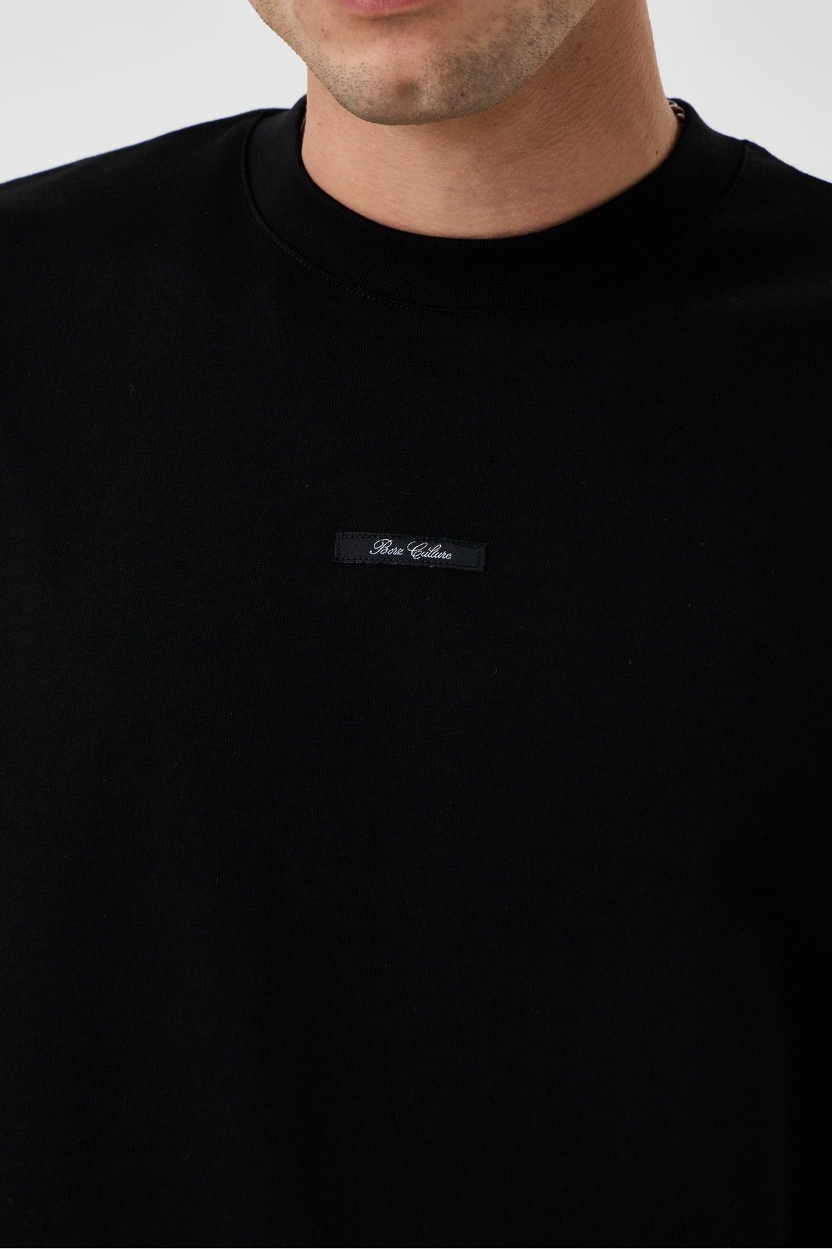 Erkek Soluk Efektli Boyfriend Kalıp Bisiklet Yaka T-shirt —  (6)