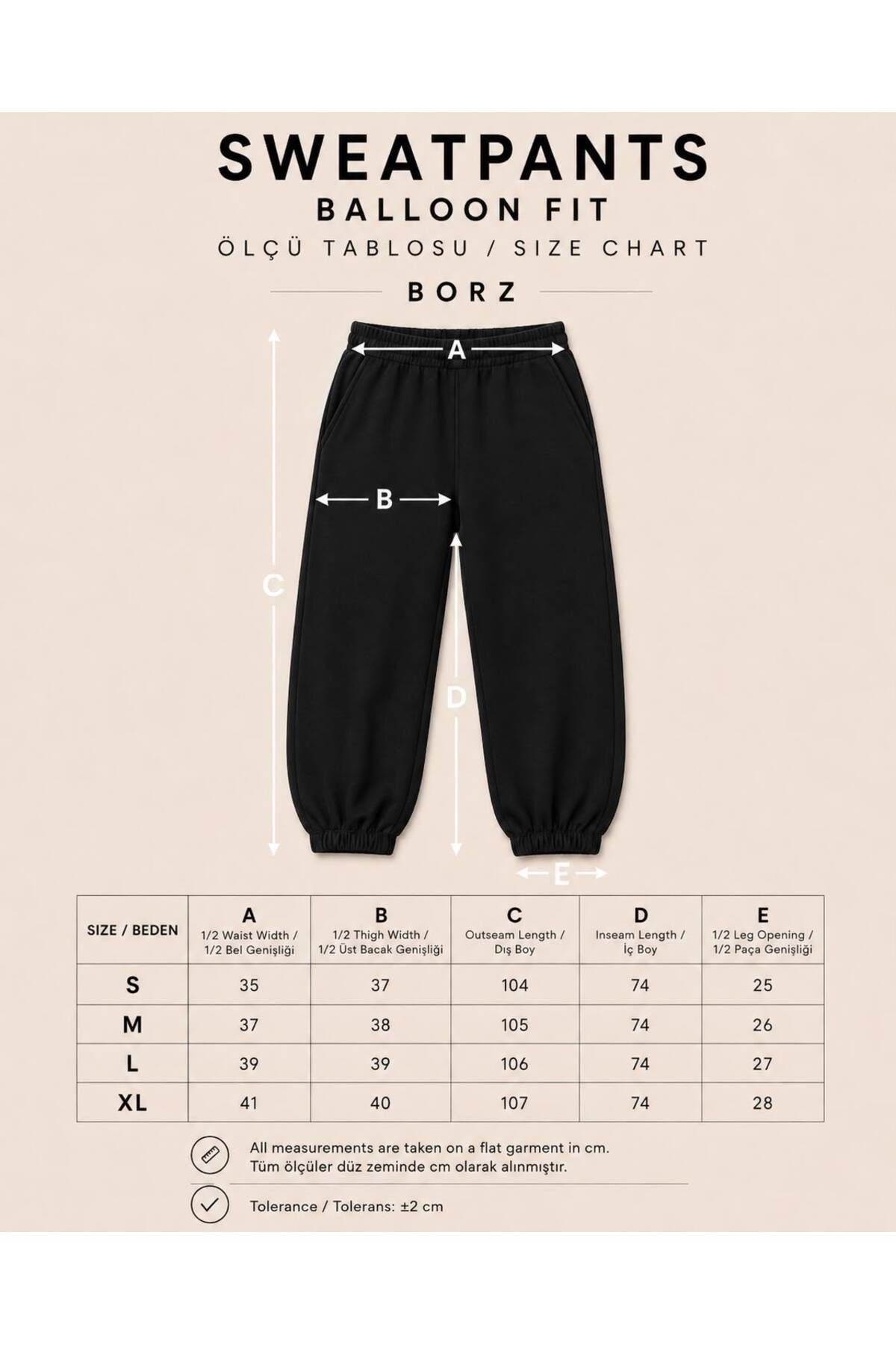 Erkek/Unisex Oversize Fit Bol Paça Eşofman Altı —  (6)