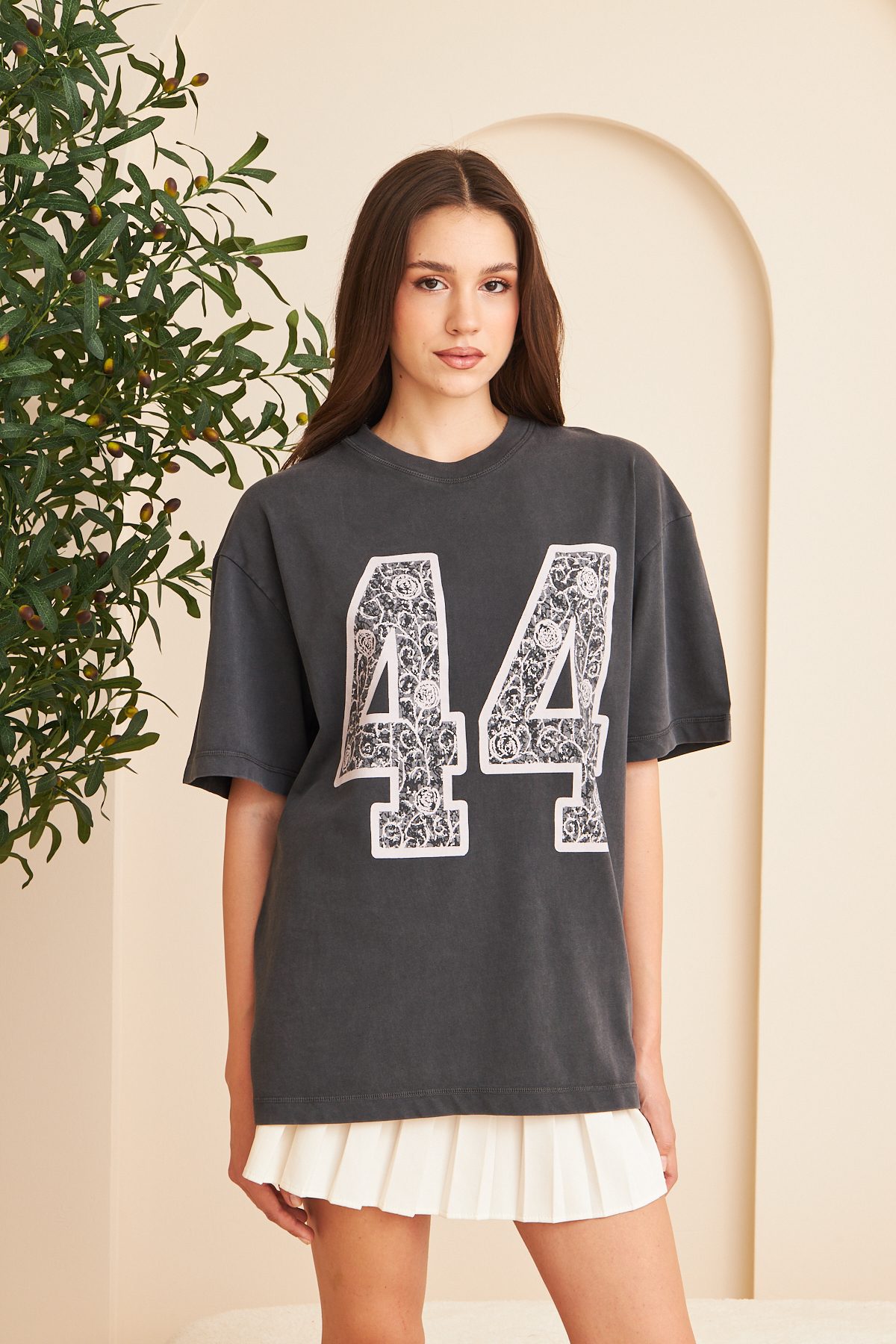 Kadın %100 Pamuk Yıkamalı T-shirt —  (4)