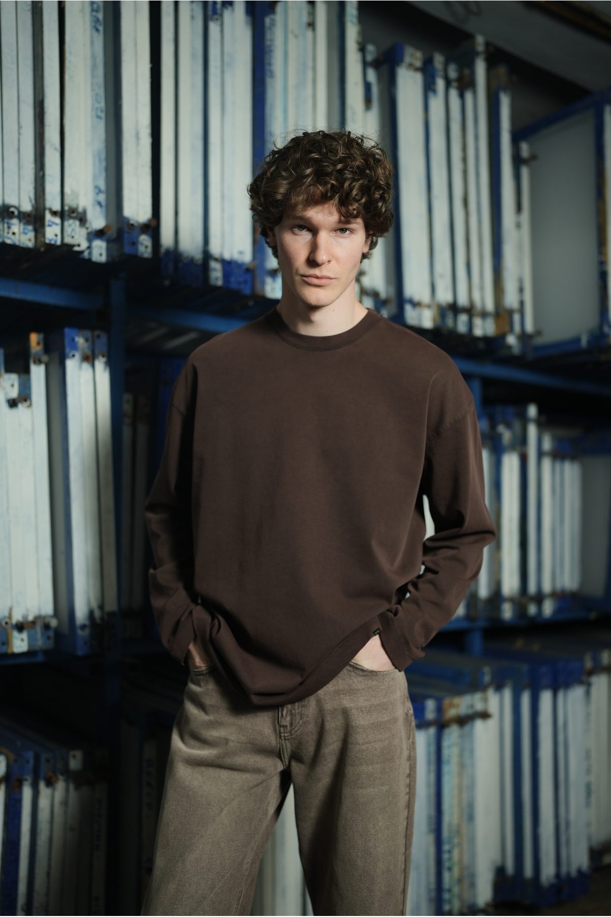 METAL DETAYLI YIKAMALI BASİC OVERSİZE LONGSLEEVE T-SHİRT —  (4)