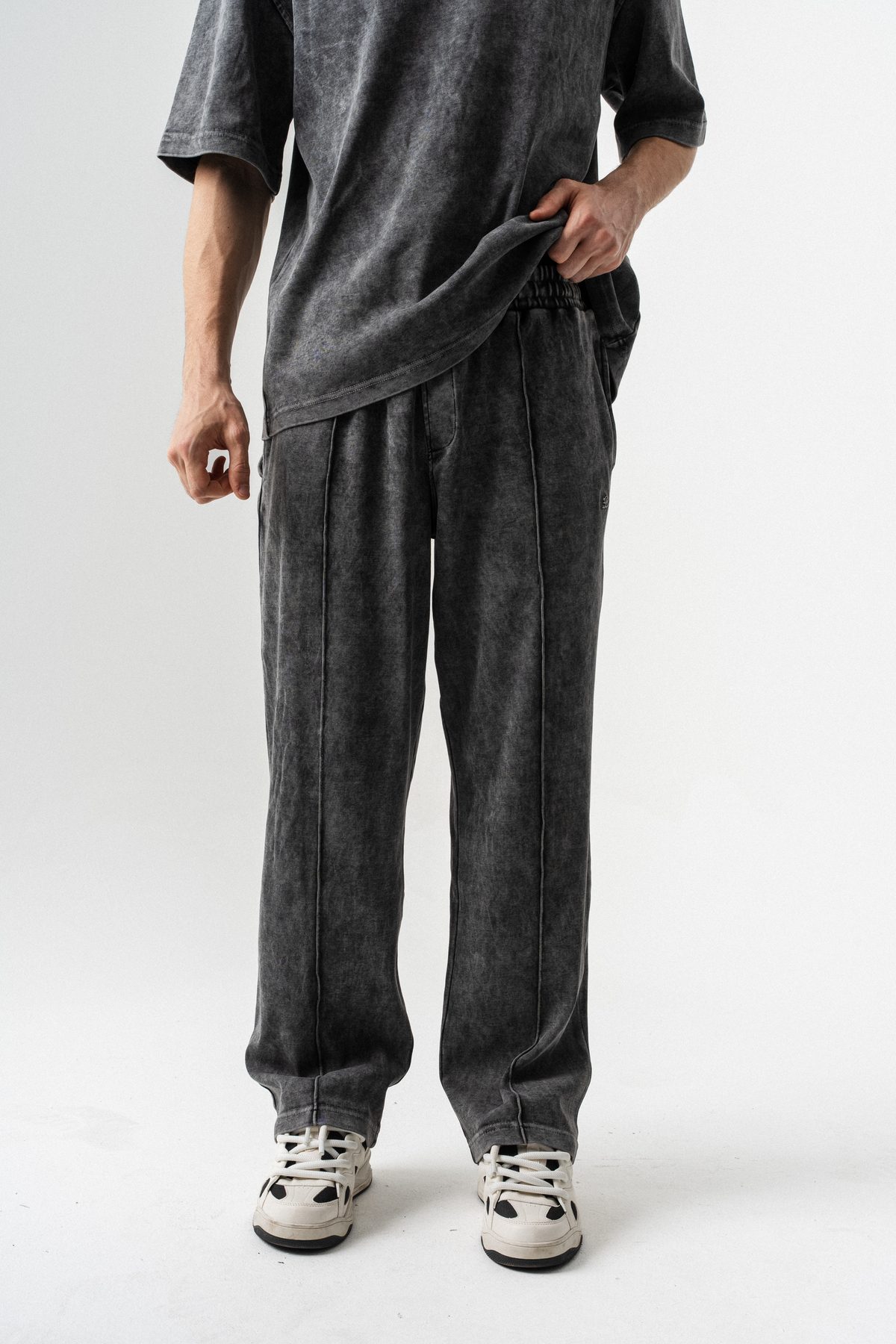 Erkek Efektli Oversize Kalıp T-shirt ve Pantolon Takımı —  (5)