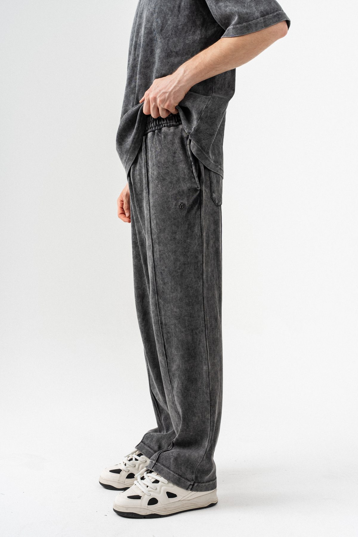 Erkek Efektli Oversize Kalıp T-shirt ve Pantolon Takımı —  (6)