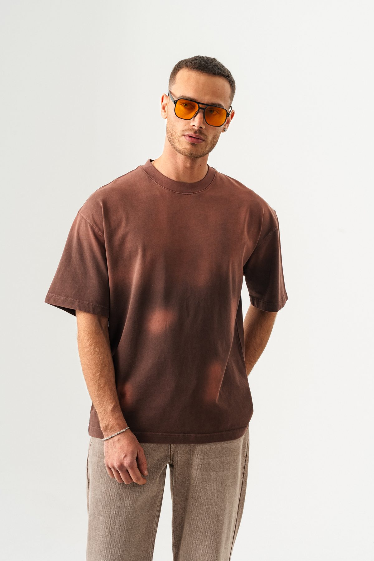UNISEX GEÇİŞLİ - YIKAMALI OVERSIZE TİŞÖRT —  (2)