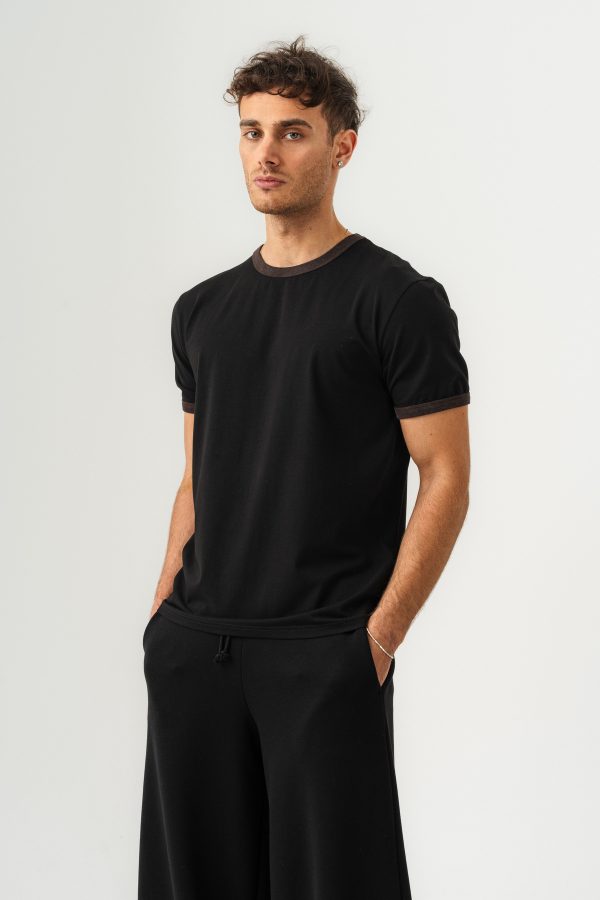 UNISEX YAKA KOL YIKAMA DETAYLI REGULAR FIT BASIC TİŞÖRT