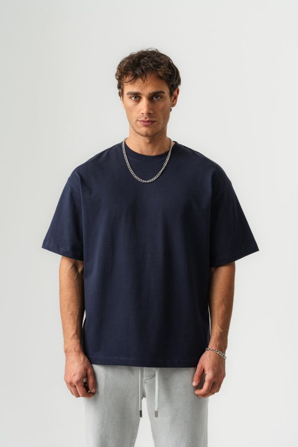 Erkek %100 Pamuk Oversize Kalıp Bisiklet Yaka Basic T-shirt