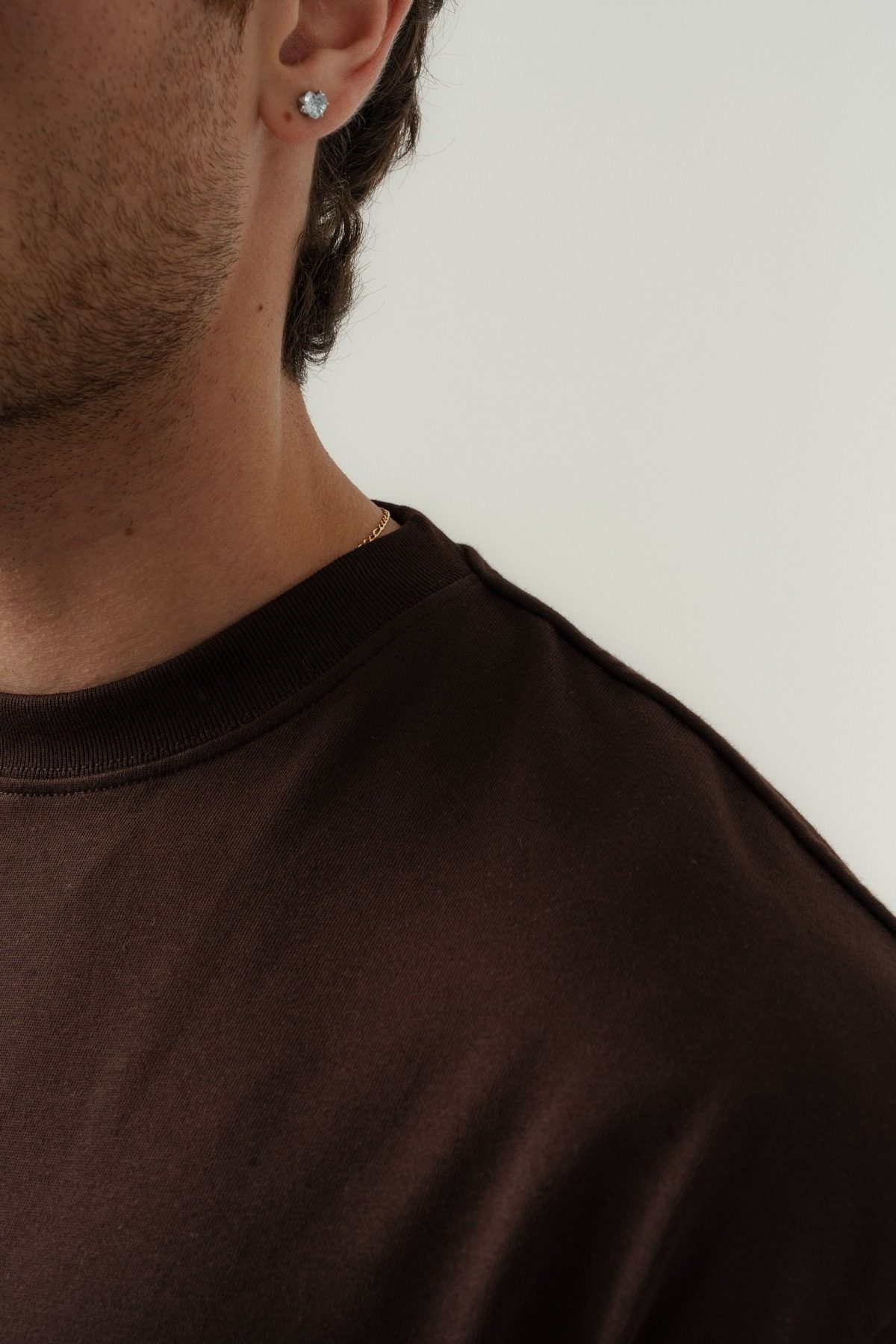 Erkek %100 Pamuk Oversize Kalıp Bisiklet Yaka Basic T-shirt —  (7)