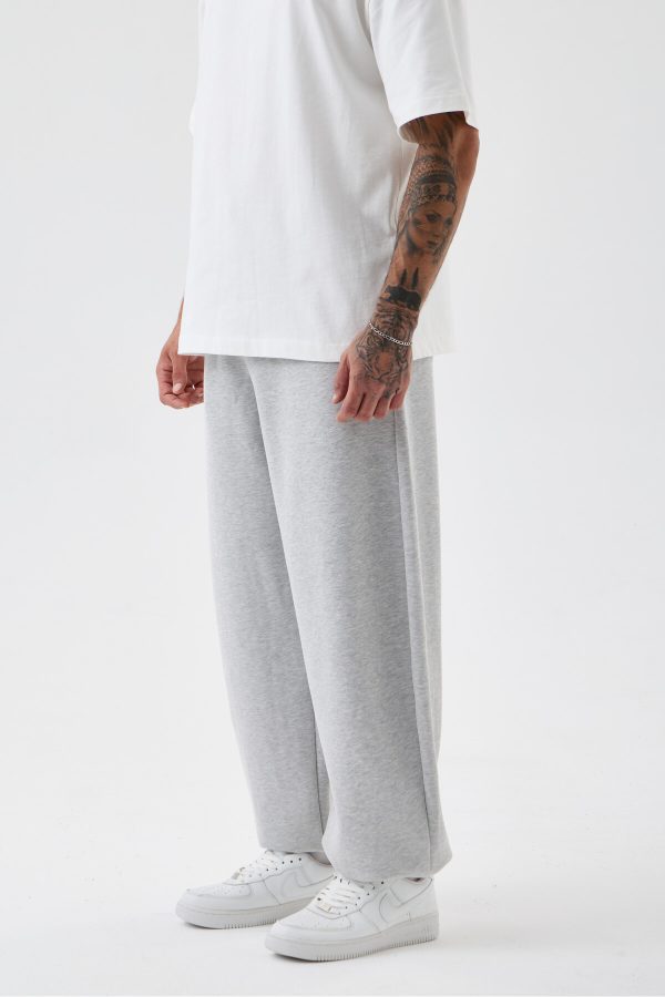 Unisex Oversize Fit Bol Paça Eşofman Altı — Gri