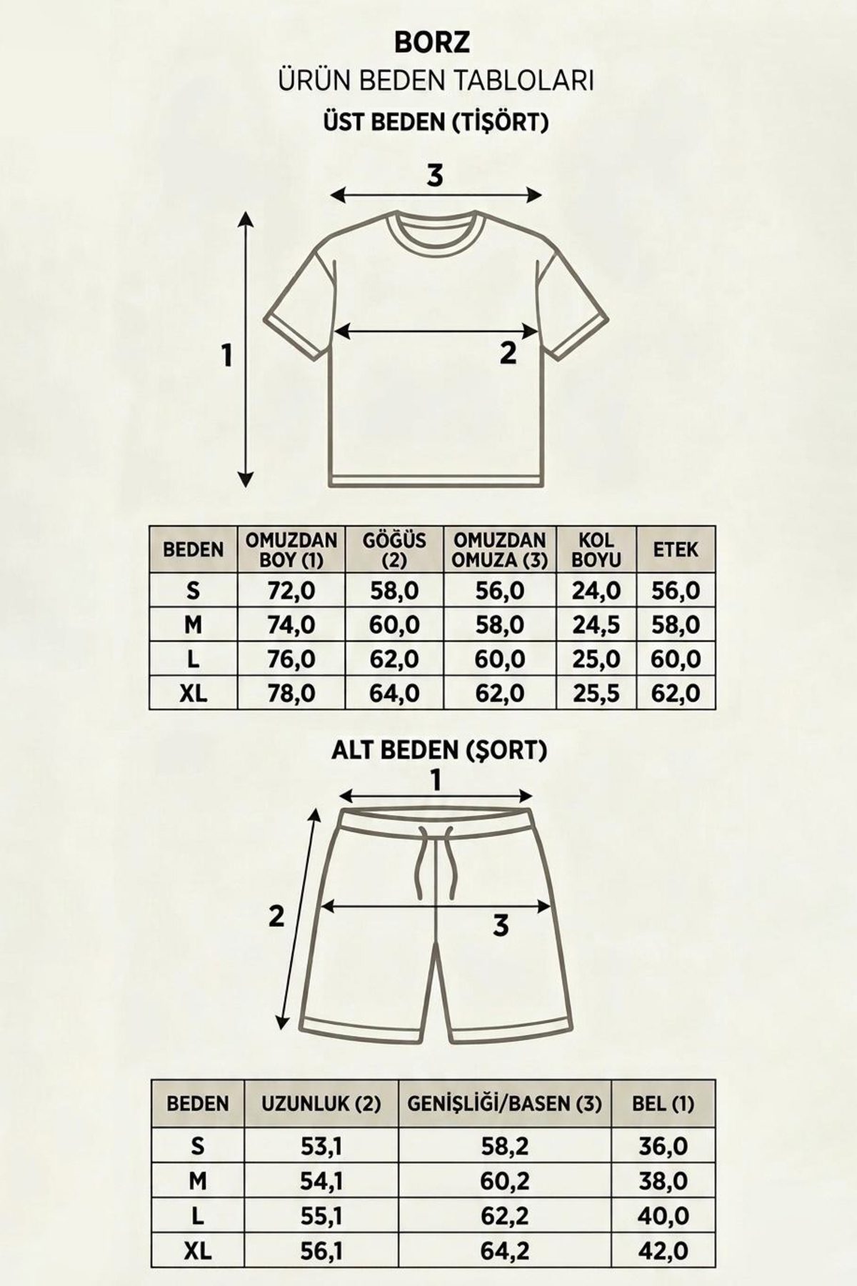 Erkek Soluk Efektli Oversize Kalıp T-shirt ve Şort Takımı — Haki (7)