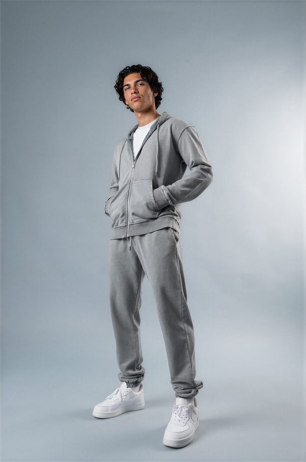 Zip Through Hoodie — Storm Grey